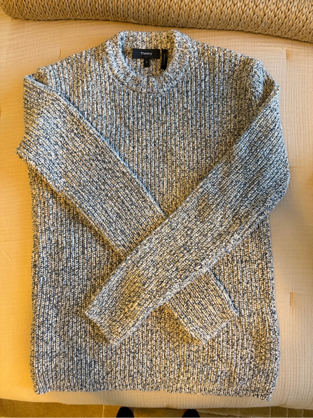 Theory Gray Marled Crewneck Sweater